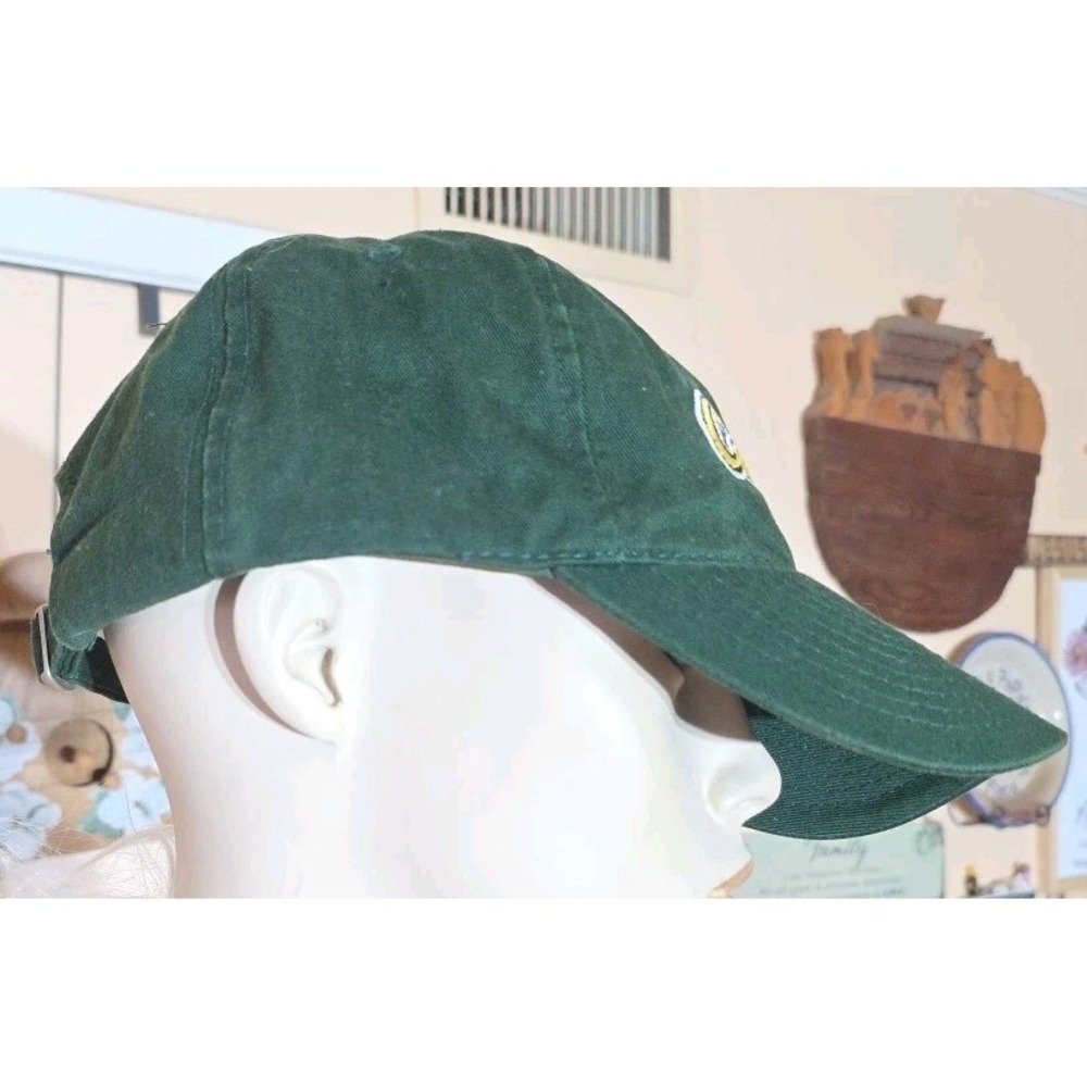 Vintage Cabela's Mens Hat Green Embroidered Yellow Logo Adjustable 90s Strapback - Picture 3 of 8